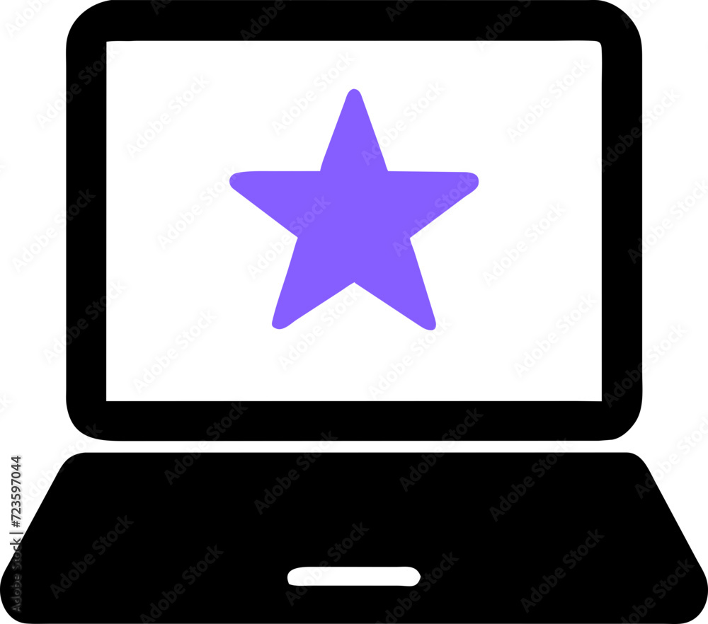 Fototapeta premium computer icon, computer icon SVG, notebook vector image, computer flat icon
