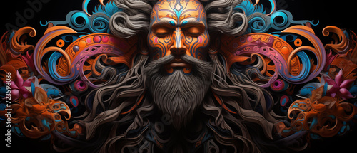 Divine Image Of God. Illustration On The Theme Of Graffiti, Exhibitions And Art. Generative AI