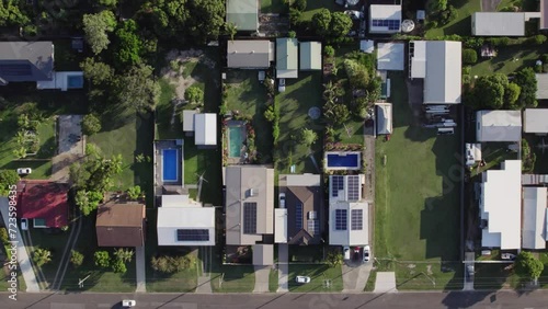 Drone footage over suburban houses - Hervey Bay, Queensland. Australia photo