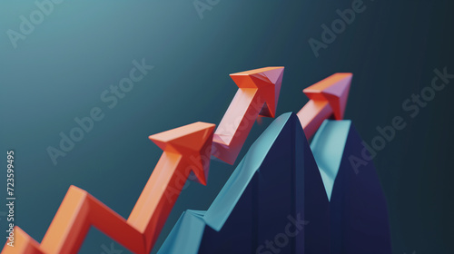 Arrow shows growth in financial indicators photo