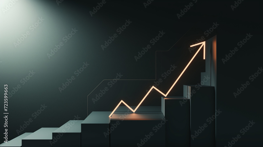 Fototapeta premium Arrow shows growth in financial indicators