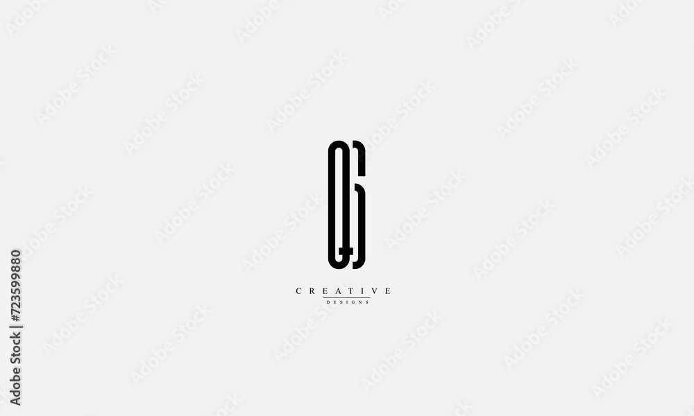 Alphabet letters Initials Monogram logo QG GQ Q G Alphabet letters Initials Monogram logo QG GQ Q G
