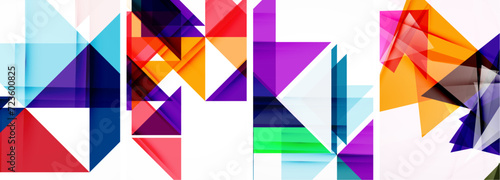 Set of colorful triangle poster cover template backgrounds. Vector illustration For Wallpaper, Banner, Background, Card, Book Illustration, landing page