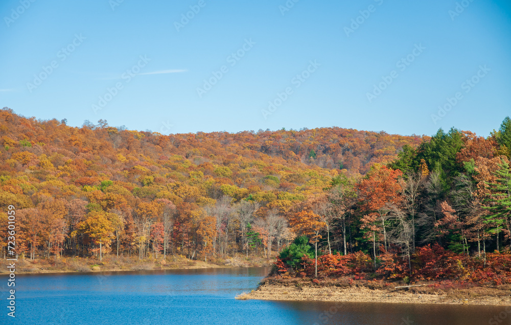 Tionesta Lake in the rugged hills of northwestern Pennsylvania Tionesta Lake in the rugged hills of northwestern Pennsylvania