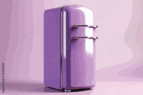 Retro Refrigerator Isolated. 3D rendering
