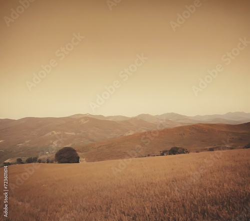 Vintage sepia gradient from light brown to dark tan © Hans