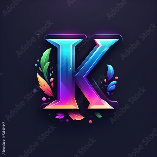 letter K, gaming logo design, photo