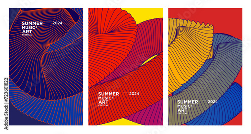 Vector Colorful Abstract Fluid Background for Summer Art and Music Festival 2024