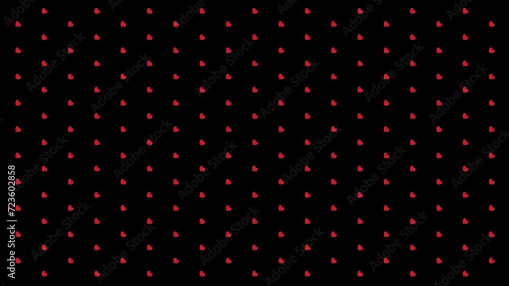 Red love hearts pattern animation loop on transparent background. Valentine's day romantic animation background. High-Quality 4K Footage Red love hearts pattern animation loop on transparent background. Valentine's day romantic animation background. High-Quality 4K Footage