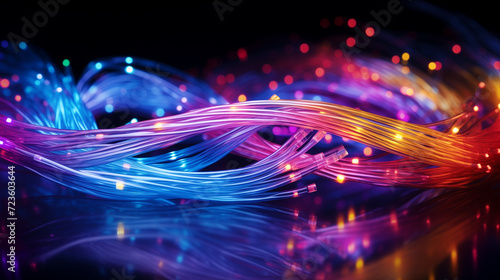 internet fiber, internet connectivity, telecommunication technology, abstract background, wallpaper, tech backdrop © Ali