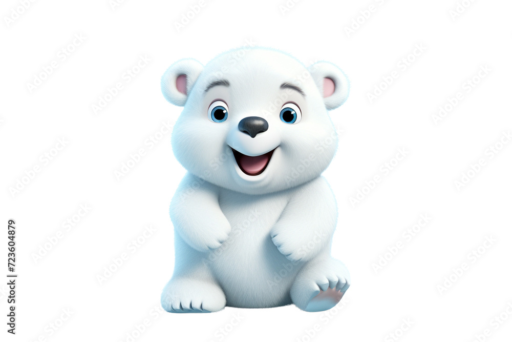 Happy polar bear character png transparent background Happy polar bear character png transparent background