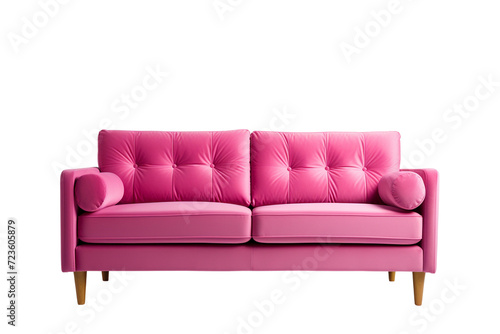 Pink sofa png transparent background  © StockHaven