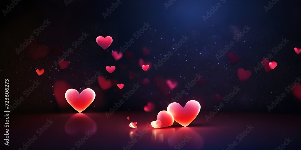 Valentine's day greeting card. Red hearts on the table with bokeh lights.
Valentine's day greeting card. Red hearts on the table with bokeh lights.