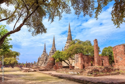 Three Ancient Pagoda Phra Si Sanphet Temple Ayutthaya Thailand 1