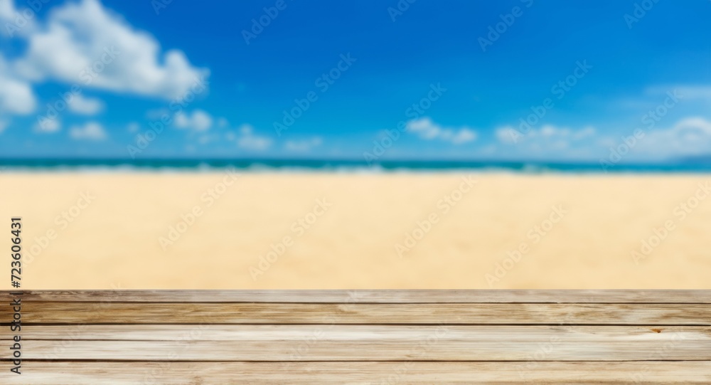 empty wooden board on beach empty wooden board on beach