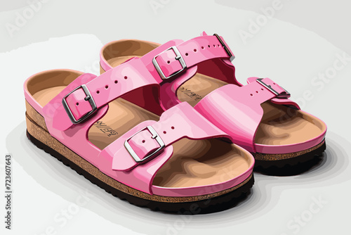 men leather sandals isolated on white background