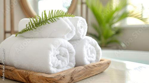 white spa towels