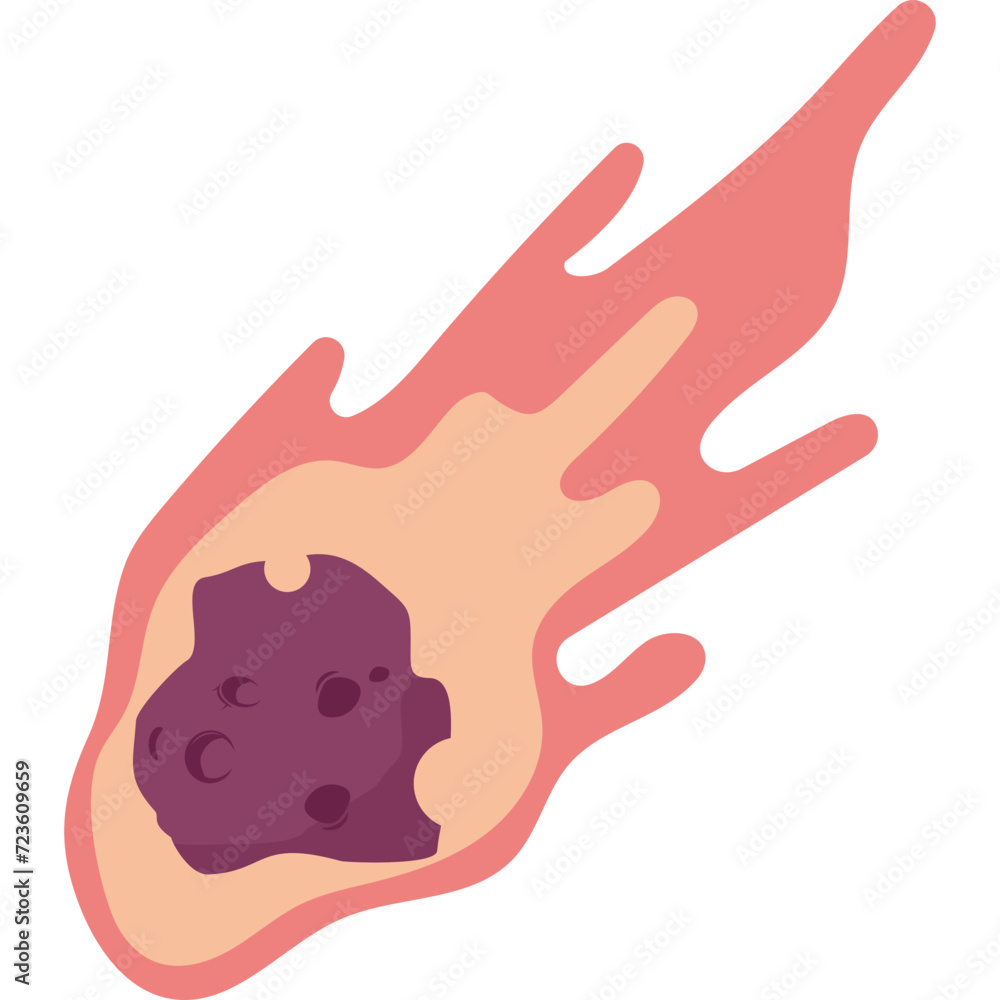 Obraz premium Asteroid On Fire Illustration