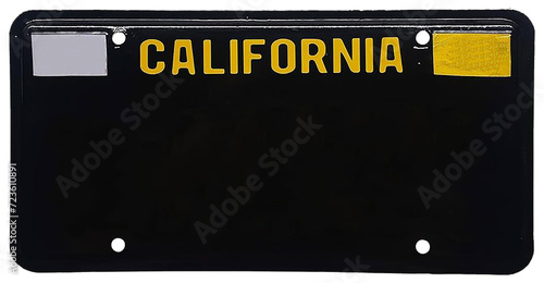 Sign plate symbol black california license
