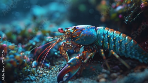 Colorful Mantis Shrimp Showcasing Vibrant Underwater Landscape