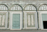 Details of facade of Historical building in Florence, Italy