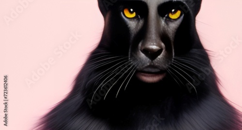 black cat portrait. generative ai