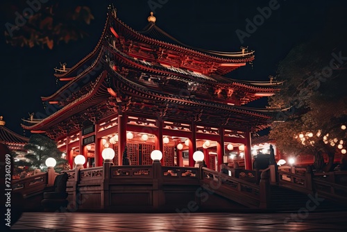 Oriental Building with Traditional Decorations