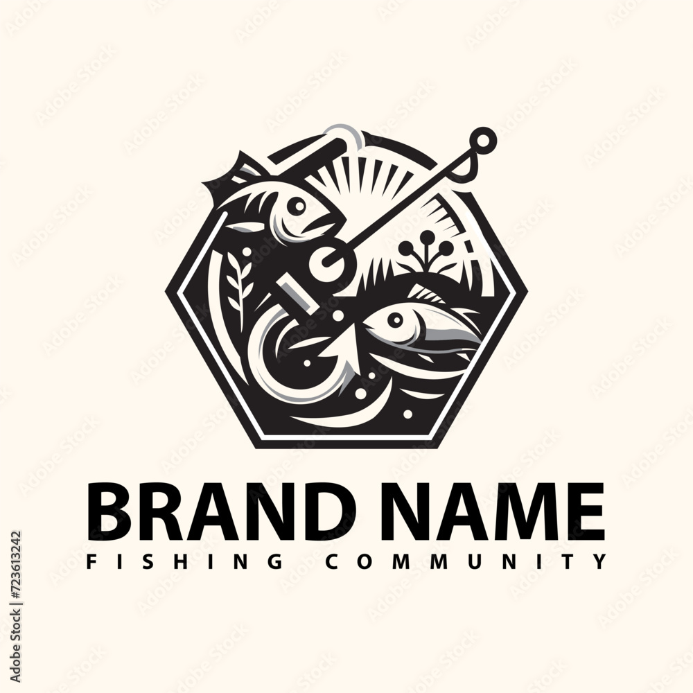 fishing community logo fishing community logo