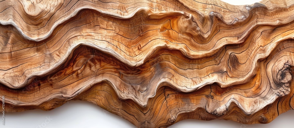 Elm root wood with wavy pattern