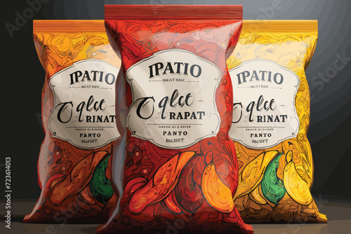 chips on white background