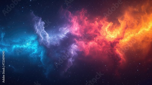 Nebula Space with Cosmic Elements Abstract Background