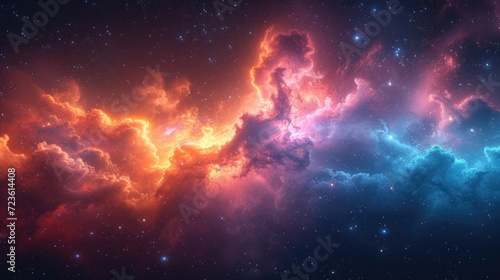 Abstract Cosmic Elements in Space Nebula Setting