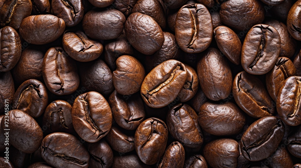 Obraz premium Seamless coffee beans background wallpaper, perfect for a cozy and aromatic ambiance, Ai Generated