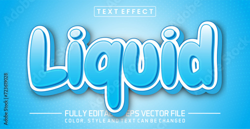 Liquid blue font Text effect editable