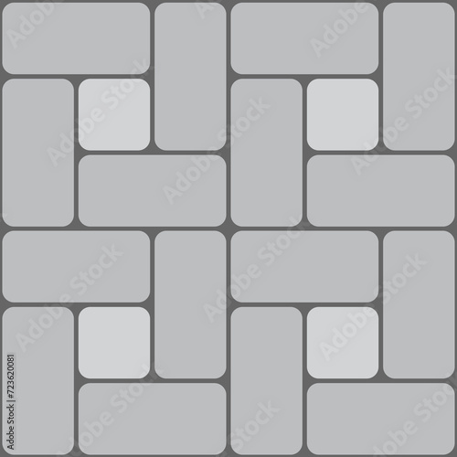 Pavement bricks and cobblestone, parquet paving pattern for garden sidewalk. Vector top view of street, path or alley floor texture