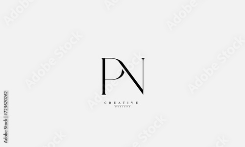 Alphabet letters Initials Monogram logo PN NP P N