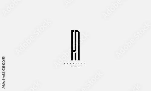 Alphabet letters Initials Monogram logo PN NP P N