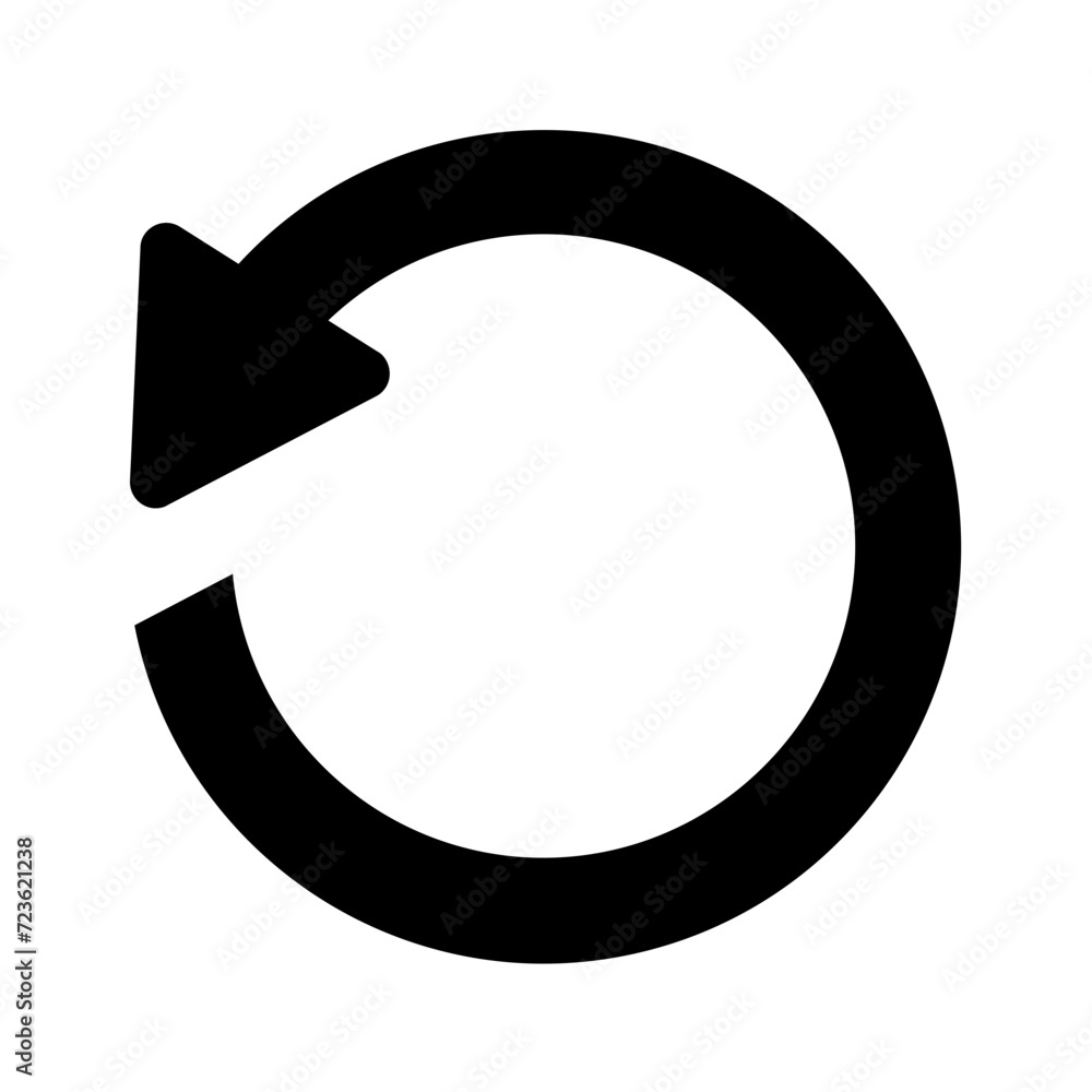 Vector solid black icon for Reset Vector solid black icon for Reset
