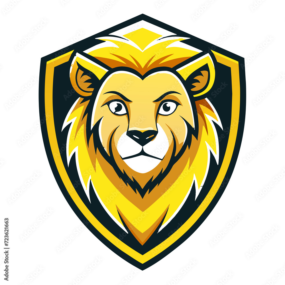 Obraz premium flat vector illustration of a lion