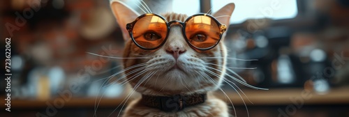 Suprised Cat Sunglasses On His Head, Desktop Wallpaper Backgrounds, Background HD For Designer