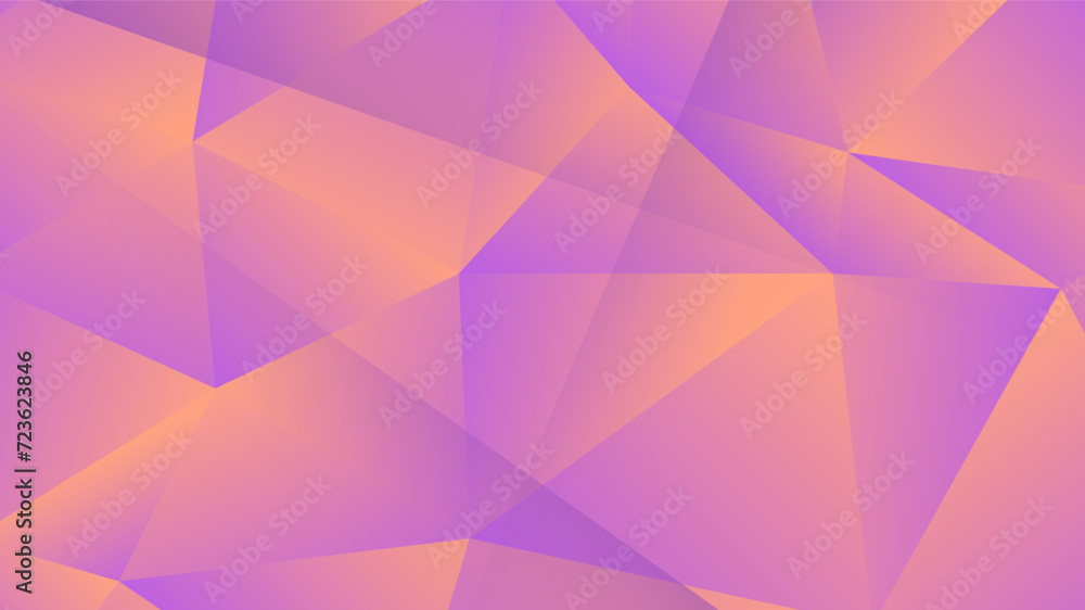 Obraz premium Modern Abstract Background with Triangle Mosaic Motion and Blue Purple Orange Gradient Color