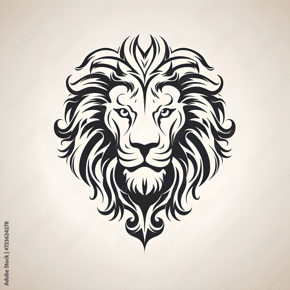 tribal lion tattoo sketch logo illustration. lion king logo. vector logo illustration