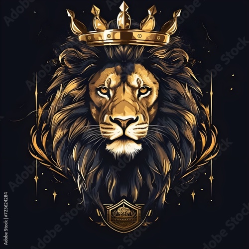 lion logo vector illustration t-shirt poster templet photo