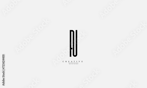 Alphabet letters Initials Monogram logo PU UP P U