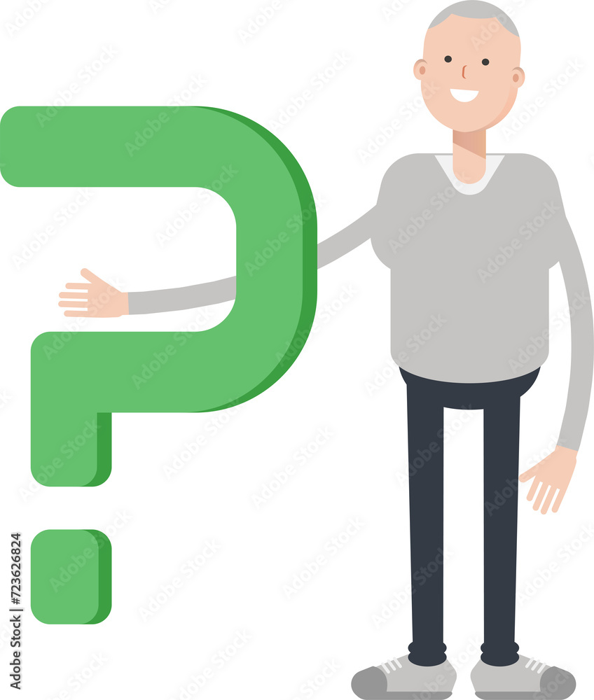 Man Character and Question Mark
Man Character and Question Mark