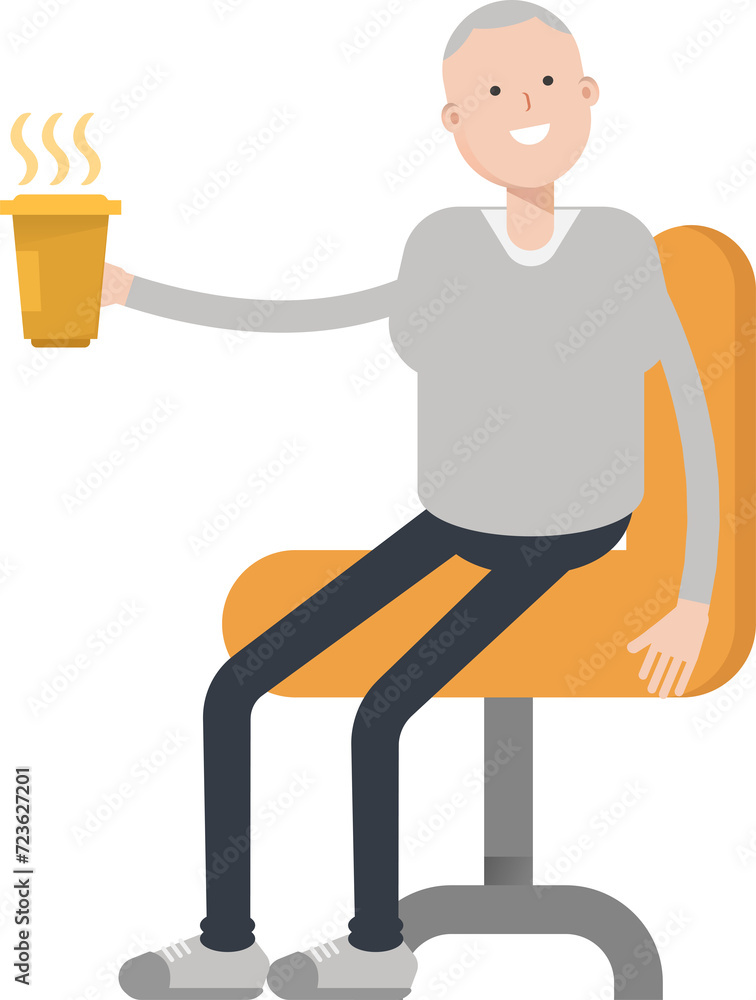 Man Character Drinking Coffee
Man Character Drinking Coffee