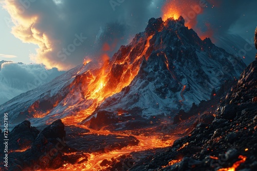 eruption. lava flows © Aliaksei