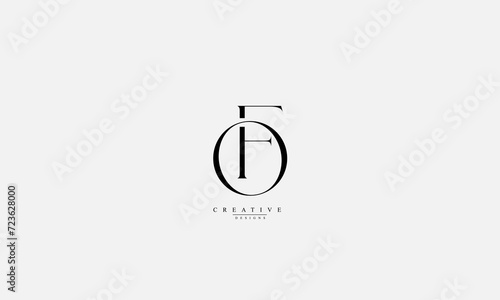Alphabet letters Initials Monogram logo OF FO O F