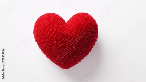 3d red heart isolated on white