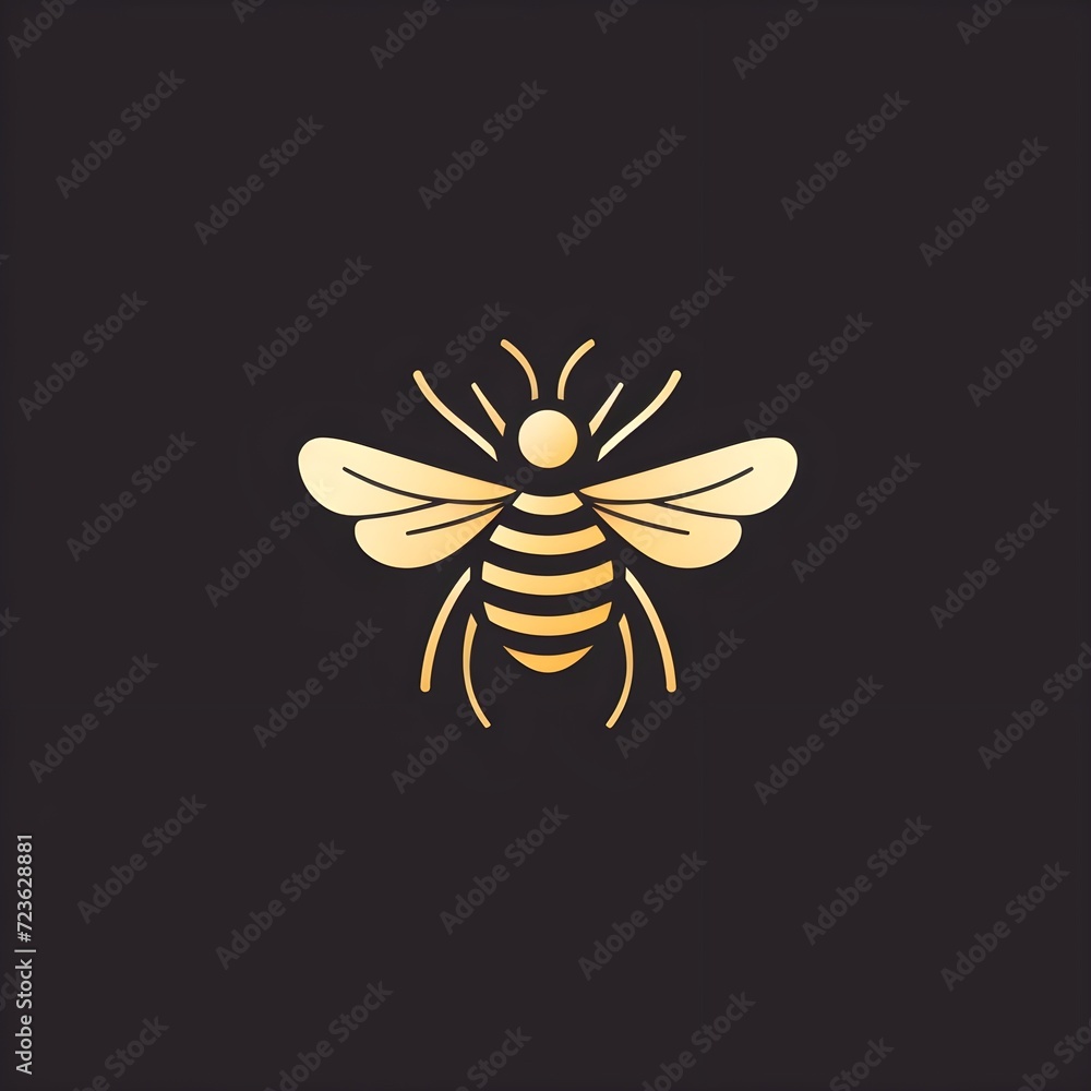 logo vector illustration Linear style Bee Logo template